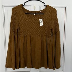 Anthropologie Knitted & Knotted Esme Smoked Top